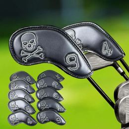 10PCS Golf Club Head Covers Fur Lining PU Leather Golf Putter Cover Golf Iron Headcover Sets Protective Case Golf Accessories 240516