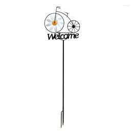 Garden Decorations Bicycles Welcome Stake Outdoor Spinning Flower Wind Spinner Decors