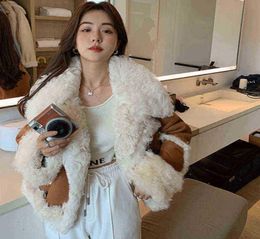 Women Real Sheepskin Leather Coat Thick Warm Spring Autumn Fur Coats Lady Fashion Lamb Fur Shearling Outfit ZJ3902 J2207279921003