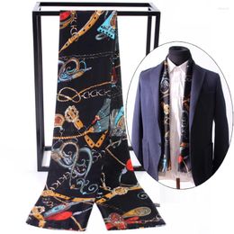 Scarves Hangzhou Silk Spring And Autumn Thin Men's Artificial Black Scarf Double-Layer Business British