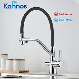 Kitchen Faucets Brass 360 Rotation 2 Ways Cold Mixer Taps Faucet Filtered Water Pull Out Luxury Sink