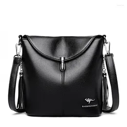 Shoulder Bags 2024 Women Soft PU Leather Crossbody For Handbags Designer Female Luxury Bag Fashion Tassel Sac