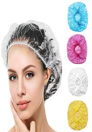 100pcspack Disposable Shower Caps Bathing Cap for WomenTravel SpaelHair Salon Bathroom Products JK2005XB7885149