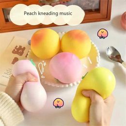 10PCS Decompression Toy Stress Relief Toys Durable Pink Vent Ball Flexible Material Peaches Decompression Artefact Comfortable Touch Yellow Pinch Music