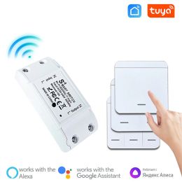 RF 433MHZ Smart Wall Panel Wireless Wi -Fi Switch Click Control Alexa Google Home Alice Mini Resiver для светодиодной лампы