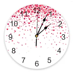 Wall Clocks Valentine'S Day Love Texture Large Kids Room Silent Watch Office Home Decor 10 Inch Hanging Gift