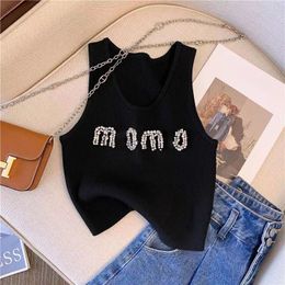 Summer women designer Top tank tops fashion tanktop trendy sexy high quality embroidery sleeveless cotton wide shoulder camisole