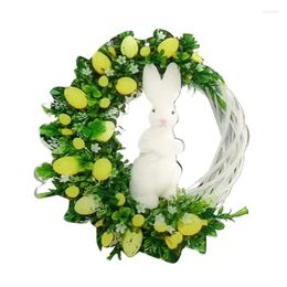 Decorative Flowers 2024 Easter Wreath Eggs Acrylic Egg Wreaths For Front Door Outside