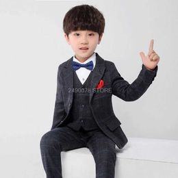 Suits Japan Kids Birthday Party Jacket Pants Tuxedo Dress Flower Boys High Quality Formal Wedding Suit Gentleman Host Costume Y240516