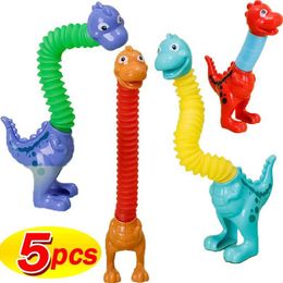 Decompression Toy 1-5 pieces of ute dinosaur popular toys childrens animal sensors game pressure relief plastic tube decompression gifts WX