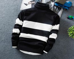 Casual Men039s Knitted Cashmere Pullover Men 2019 New Fashion Turtleneck Thin Sweater Autumn Mens Sweaters Tops V1910224142345