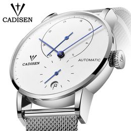 Wristwatches Fashion Men's Watches 2021 Top Brand CADISEN Automatic Watch Waterproof Calendar Mesh Strap Auto Date Mechanical For 2577