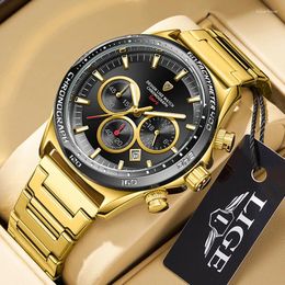 Wristwatches LIGE Waterproof Mens Watches Top Fashion Watch Men Sports Military Chronograph Quartz Wristwatch Montre Homme
