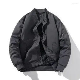 Men's Jackets Men Hip Hp Cargo Techwear Bomber Multi Pockets Black Military Varsity Outwear Coats Solid Color Patchwork Windbreaker