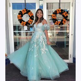 Party Dresses KSDN Sparkly Mint Green Sweetheart Appliques Floor Lenght Fashion Evening Dress Customised Stunning A-Line Gown 2024