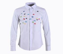 Embroidery Colored Bee Camisa Masculino Newest plus size 4XL casual men shirt High quality Long sleeve Men Dress shirt9311568