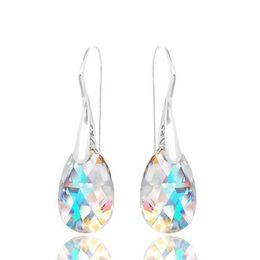 Dangle Chandelier Delysia King Aesthetics Womens Colourful High Grade Crystal Earrings Fashion Water Drops Versatile Eardrop Best Friend Gift d240516