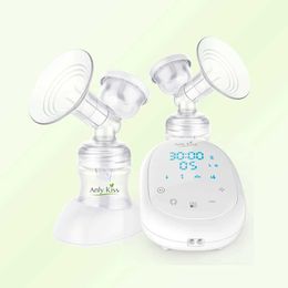 Breastpumps New Design Silicone Double sided Electric Intelligent Breast Pump Intelligent Baby Breast Feeding Pump Low Noise and High suction d240517