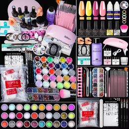 Acrylic nail art professional set glitter full set nail art nail art liquid decoration Crystal Brush beginner tips professional 240508