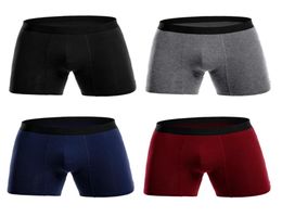 Mens Underwears Underpants Boxers Shiping Male Sports Style Closed Boxers Breathale Underpant 4PCS Lot Solid Colors Plus Si2325204