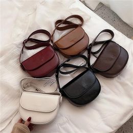 Shoulder Bags Vintage Simple PU Leather Flap Saddle Crossbody For Women Fashion Lady Luxury Mini Handbags And Purses