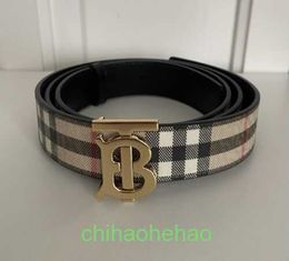 Designer Borbaroy belt fashion buckle genuine leather Authentic womens leather double-sided belt size M