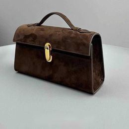 10A Fashion 231015 Niche Savette Bag Tote Small Square Minimalist French Suede Cowhide Shoulder Handbag Handbag Bag Bwgwx