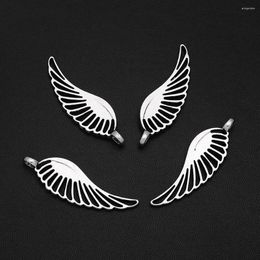 Charms 10pcs/Lot 13x45mm Antique Silver Plated Angel Wing Fairy Winged Pendants For DIY Keychain Jewellery Making Accessories