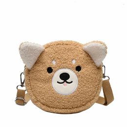 Bag 2024 Winter Warm Handbags For Women Cute Bear Crossbody Bags Faux Fur Soft Female Shoulder