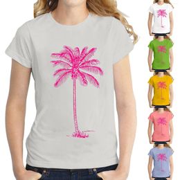 Women's T Shirts T-Shirts For Women Tees Plus Size Sun Sand Beach Tshirt Summer Coconut Tree Graphic Personality Clothing Sales