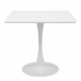사각 흰색 튤립 사이드 테이블, 세기 중반 식탁, 받침대 식탁, 엔드 테이블 레저 커피 테이블