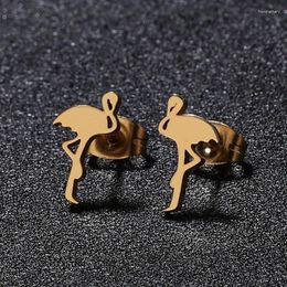 Stud Earrings 2024 1 Pair Of Cute Stainless Steel Flamingo For Girlfriend Gifts Women's Festivals Party Jewellery Accessories