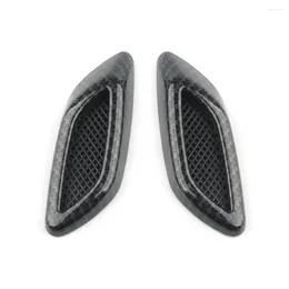 Window Stickers 2Pcs Carbon Fibre Car Hood Frame Decorative Air Outlet Side Mark Universal Cover