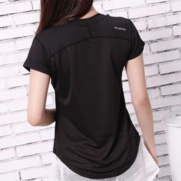 Ladies Sportswear Sports T-Shirt Women Running Clothes Fiess Yoga Quick-Drying Round Neck Short-Sleeved L2405