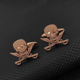 Cuff Links Stainless steel skull cufflinks mens French shirt cufflinks buttons Gothic Jewellery accessories boyfriend birthday gift