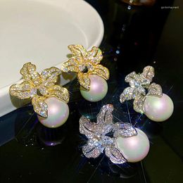 Dangle Earrings XUYE Fashion Statement Wedding Party Pearl Flower Stud For Female Summer Sweet Elegant Lily Eardrop Jewellery