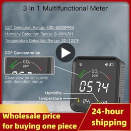 Wifi Co2 Monitor Detect Indoor Air Quality Sensor Temperature And Humidity Smart Home Automation Rechargeable Sound Alarm