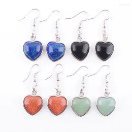 Dangle Earrings Natural Stone Love Heart Shape Drop Fashion Jewelry Gift For Women Girls TBR323