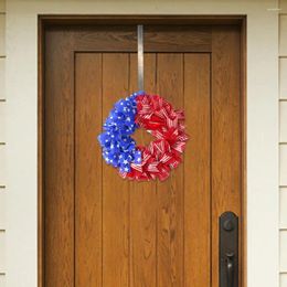 Decorative Flowers Independence Day Wreath Fashion Pentagram Pattern Tear-resistant All Season Welcome Sign Door Hanger Parties Supply