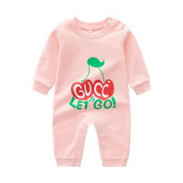 Rompers Unisex Newborn Cotton Romper Long Sleeve Printed Jumpsuit for Baby Boys and Girls, Spring/Autumn 024M