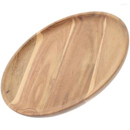 Decorative Figurines Wooden Pallet Sushi Tray Round Fruit Plate Slab Platter Serving Small Plates Salad