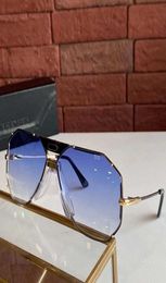 Vintage 905 Sunglasses Gold White Frame Blue Gradient Lens unisex Sun Glasses Shades uv400 Protection with Box6135163