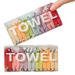 Towel 14pcs/box Disposable Portable Travel Washcloth Thickened Compressed Face Cleansing Beauty Candy Colour Square Towels