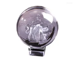 Decorative Figurines 12 Constellation Engraved Crystal Ball Solar System Planet Milky Say Galaxy Globe Glass Sphere Astronomy Gift Home