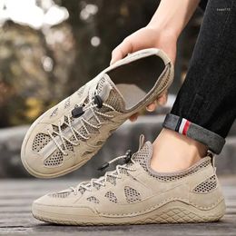 Casual Shoes Men's Versatile Summer Trend Mesh Sneakers Breathable Thick Sole Non-slip Hiking Trainers Sapatos Masculino