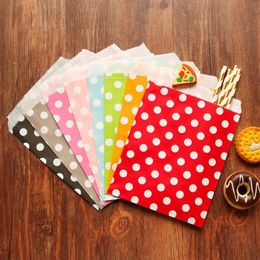 50100 Pcs 13x18cm Coloured kraft paper bag Food Safe Bags Party Favours Gift Candy Biscuit Wrapping Baked Bag 240517