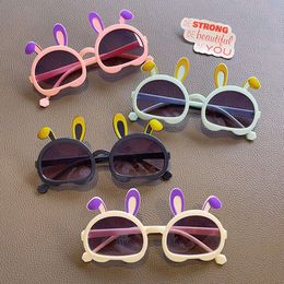 2024 New Children Cute Colours Rabbit Ears UV400 Baby Girls Fashion Outdoor Protection Sunglasses Kid Sun Glasses 04dc5