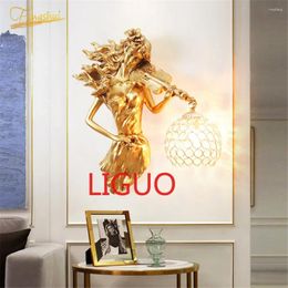 Wall Lamp European Creative Crystal Gold Luxury Decor Bedside Living Room Bedroom Background Light Indoor Lighting