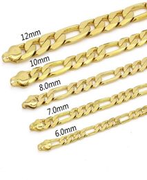 Chains Figaro Chain Necklace For Women Men Collar Clavicle Yellow Gold Filled Classic Fashion Accessories5741461