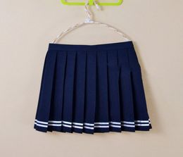 Korean School Uniform For Girls Pleated Skirt Cosplay Cute Japanese High School Student Skirt High Waist 4XL Navy Mini skirt8908508